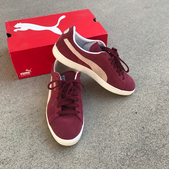 puma suede burgundy mens